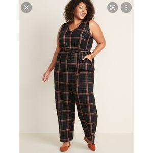 3x Old navy plaid tank jumpsuit